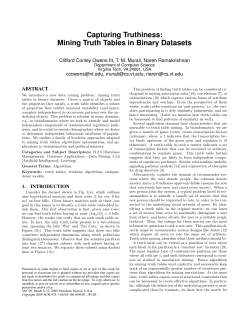 Capturing Truthiness: Mining Truth Tables in Binary Datasets