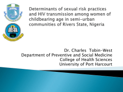 Determinants of sexual risk practices and HIV