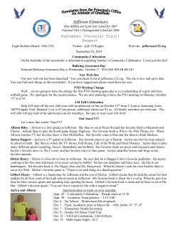 Newsletter from the Principal`s Office An Attitude of Gratitude