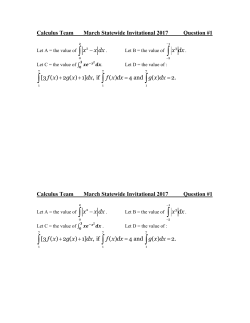 Calculus Team March Statewide Invitational 2017