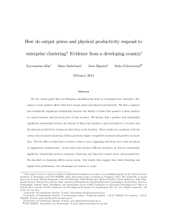 How do output prices and physical productivity respond to enterprise