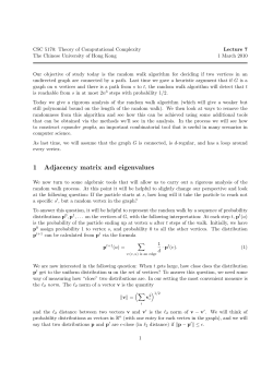 1 Adjacency matrix and eigenvalues