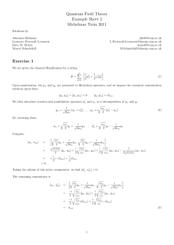 Quantum Field Theory Example Sheet 2 Michelmas Term 2011