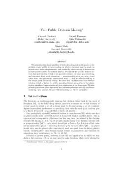Fair Public Decision Making - Department of Computer Science