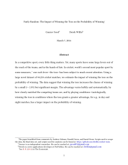 Fairly Random: Impact of Winning the Toss on the