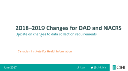 2018*2019 Changes for DAD and NACRS