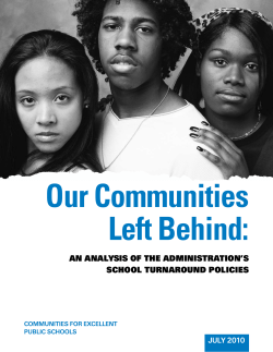 Our Communities Left Behind - Alliance for Quality Education