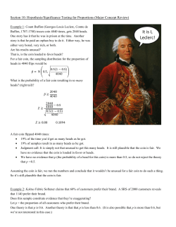 Section 10: Hypothesis/Significance Testing for Proportions (Major