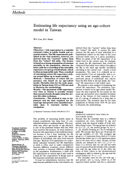 Methods Estimating life expectancy using an age-cohort