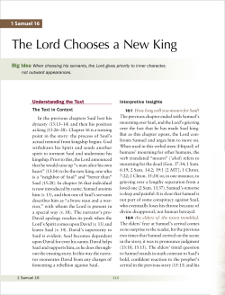 The Lord Chooses a New King