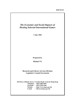 The Economic and Social Impacts of Hosting Selected International