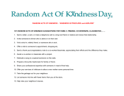 RANDOM ACTS OF KINDNESS- &ldquo; KINDNESS IS PRICELESS and