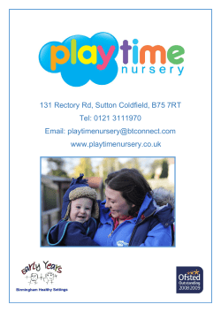 THANK YOU FOR YOUR ENQUIRY ABOUT PLAYTIME NURSERY