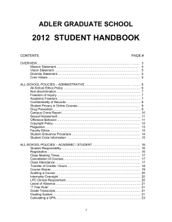 adler graduate school student handbook