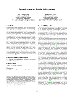 Evolution under Partial Information