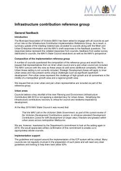 Infrastructure contribution reference group