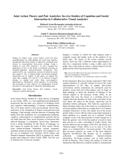 Joint Action Theory and Pair Analytics: In-vivo Studies of