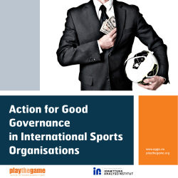 Action for Good Governance in International Sports