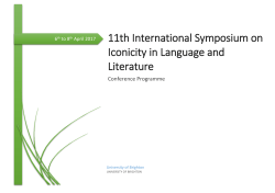 11th International Symposium on Iconicity in Language and Literature