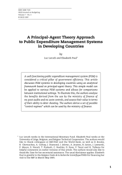 A Principal-Agent Theory Approach to Public Expenditure
