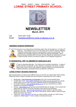 LORNE STREET PRIMARY SCHOOL NEWSLETTER March, 2015