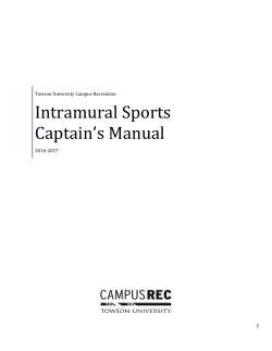 Intramural Sports Captain`s Manual