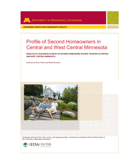 Profile of Second Homeowners in Central and West Central Minnesota