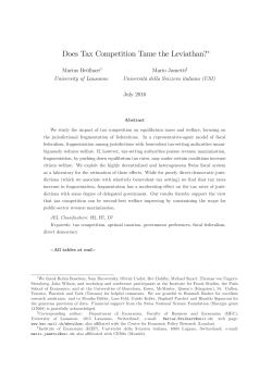 Does Tax Competition Tame the Leviathan? - HEC Lausanne