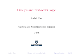 Groups and first