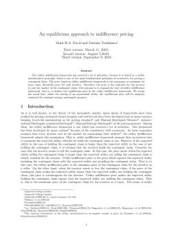 An equilibrium approach to indifference pricing