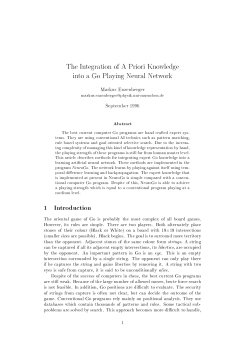 The Integration of A Priori Knowledge into a Go Playing Neural