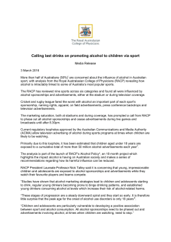 Calling last drinks on promoting alcohol to children via sport