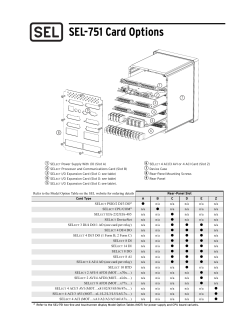 SEL-751 Card Options