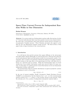 Space-time current process for independent random walks in