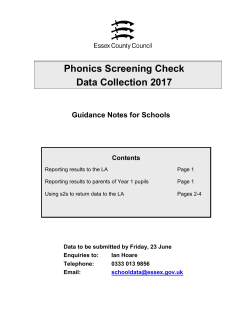 Phonics Guidance Notes - Essex Schools Infolink