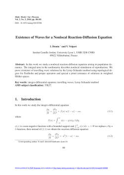 Existence of Waves for a Nonlocal Reaction