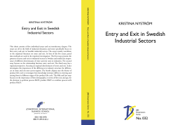 Entry and Exit in Swedish Industrial Sectors