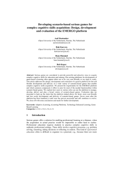 Developing scenario-based serious games for complex cognitive