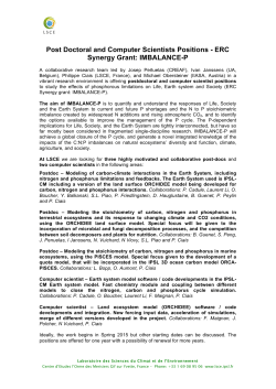 Post Doctoral and Computer Scientists Positions