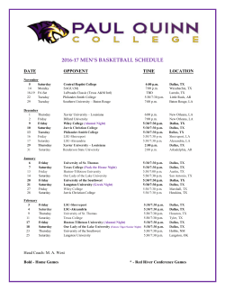 2016-17 MEN`S BASKETBALL SCHEDULE