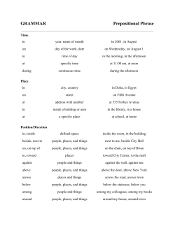 GRAMMAR Prepositional Phrase