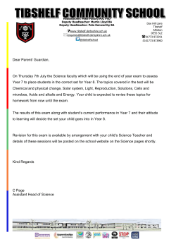 Science End of Y7 Test - Tibshelf Community School