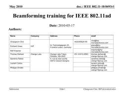Beamforming training for IEEE 802.11ad Date