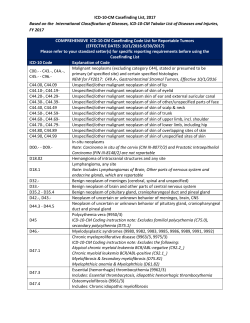 ICD-10-CM Casefinding List, 2017 Based on the International