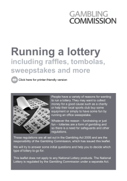 Running a lottery
