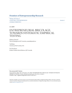 entrepreneurial bricolage: towards systematic empirical testing