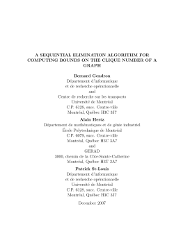 A SEQUENTIAL ELIMINATION ALGORITHM FOR COMPUTING
