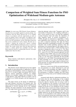 Comparison of Weighted Sum Fitness Functions