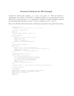 Numerical Methods for DEs Example 1