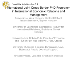 International Joint Cross-Border PhD Programm in International